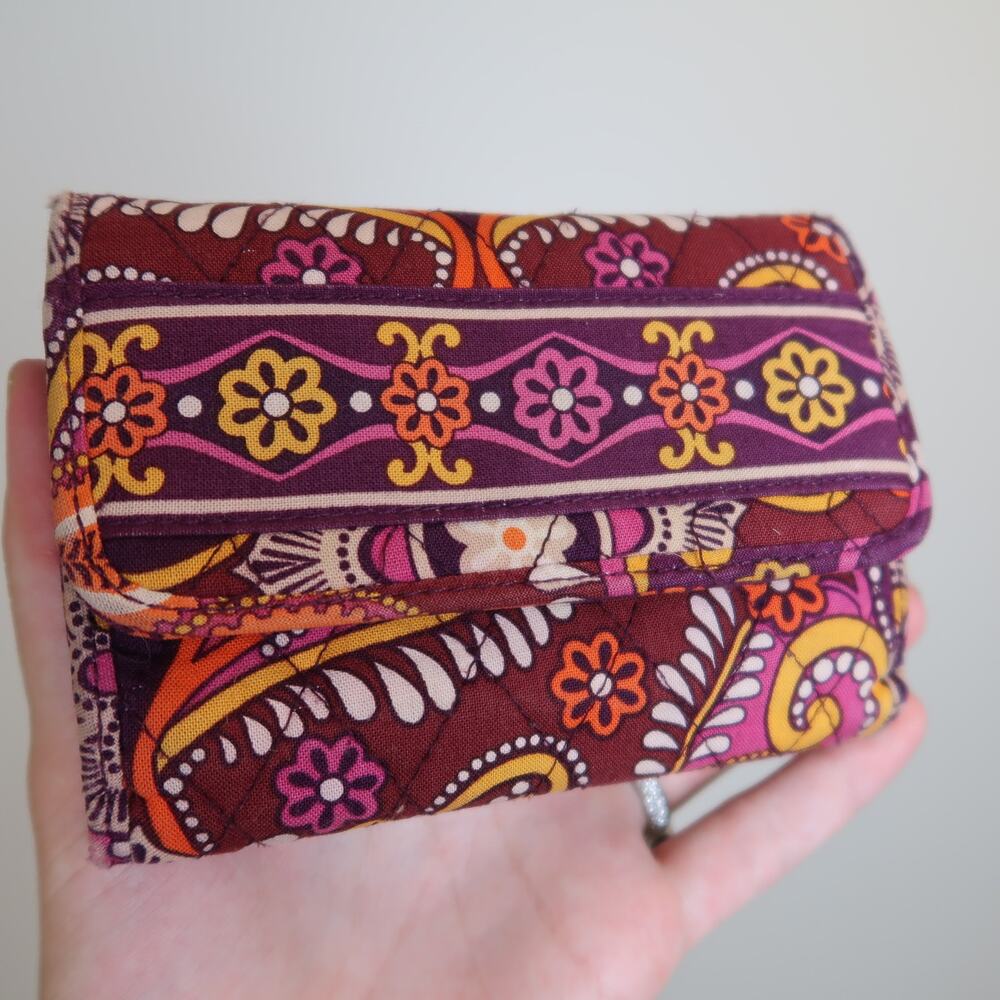 Vera Bradley purple and orange printed wallet